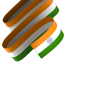 India flag element design national independence day banner ribbon png