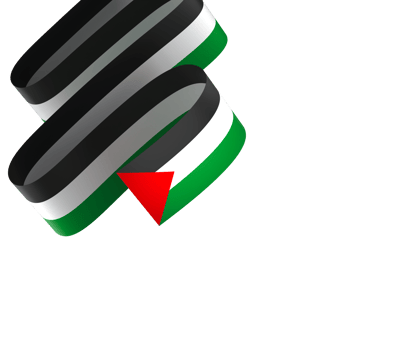 Palestine flag element design national independence day banner ribbon png