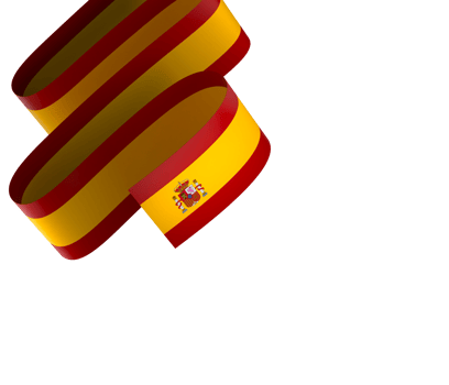 Spain flag element design national independence day banner ribbon png
