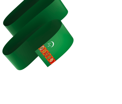 Turkmenistan flag element design national independence day banner ribbon png