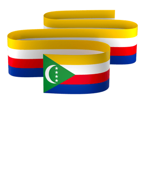 Comoros flag element design national independence day banner ribbon png
