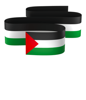 Palestine flag element design national independence day banner ribbon png