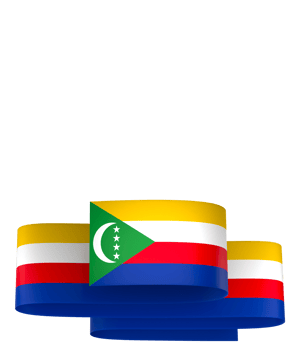 Comoros flag element design national independence day banner ribbon png
