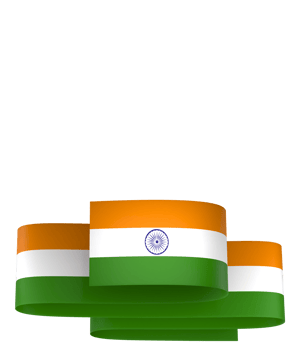 India flag element design national independence day banner ribbon png