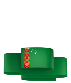 Turkmenistan flag element design national independence day banner ribbon png