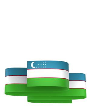 Uzbekistan flag element design national independence day banner ribbon png
