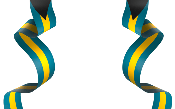 The Bahamas flag element design national independence day banner ribbon png