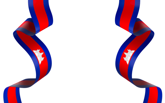 Cambodia flag element design national independence day banner ribbon png