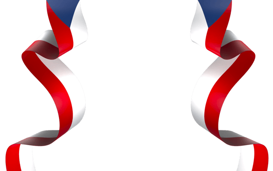 Czech Republic flag element design national independence day banner ribbon png