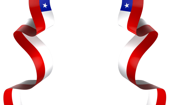 Chile flag element design national independence day banner ribbon png