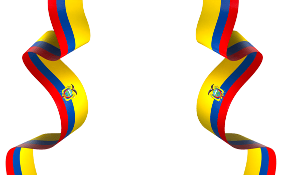 Ecuador flag element design national independence day banner ribbon png