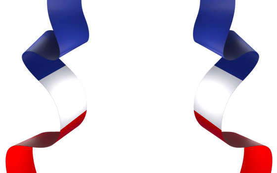 France flag element design national independence day banner ribbon png