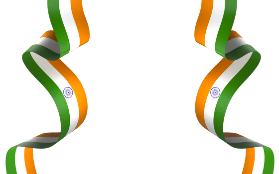 India flag element design national independence day banner ribbon png