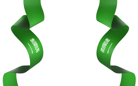 Saudi Arabia flag element design national independence day banner ribbon png