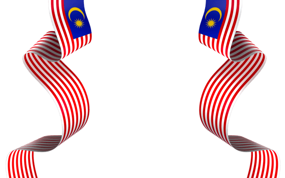 Malaysia flag element design national independence day banner ribbon png