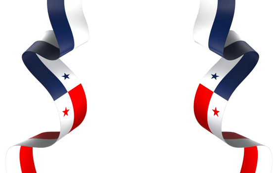 Panama flag element design national independence day banner ribbon png