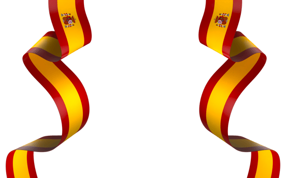 Spain flag element design national independence day banner ribbon png