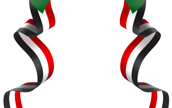 Sudan flag element design national independence day banner ribbon png