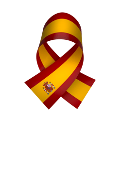 Spain flag element design national independence day banner ribbon png