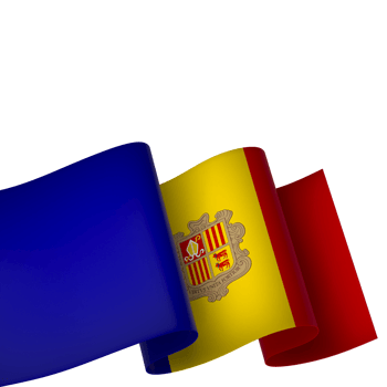 Andorra flag element design national independence day banner ribbon png