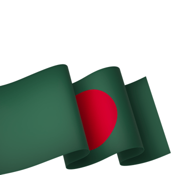 Bangladesh flag element design national independence day banner ribbon png