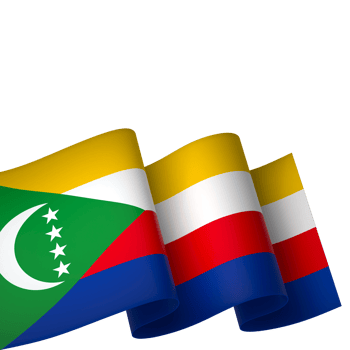 Comoros flag element design national independence day banner ribbon png