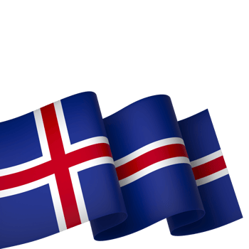 Iceland flag element design national independence day banner ribbon png