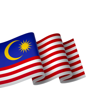 Malaysia flag element design national independence day banner ribbon png