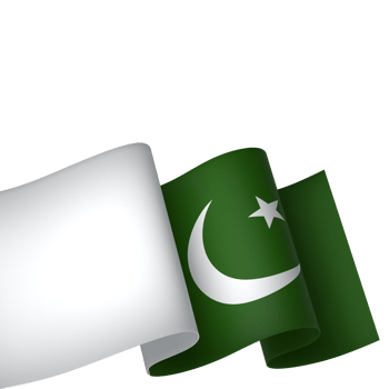 Pakistan flag element design national independence day banner ribbon png