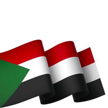 Sudan flag element design national independence day banner ribbon png
