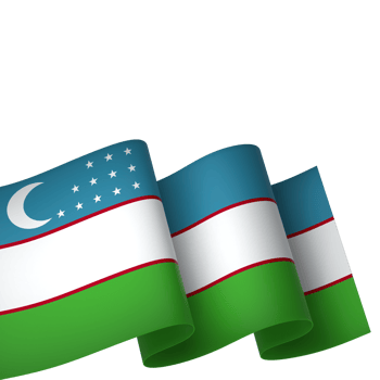 Uzbekistan flag element design national independence day banner ribbon png