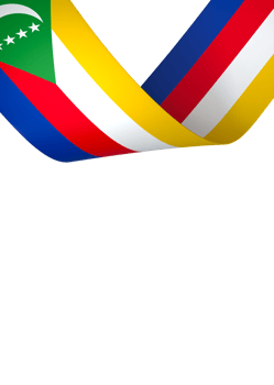 Comoros flag element design national independence day banner ribbon png