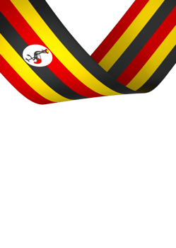 Uganda flag element design national independence day banner ribbon png