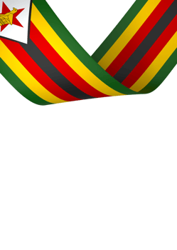 Zimbabwe flag element design national independence day banner ribbon png