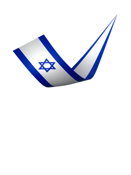 Israel flag element design national independence day banner ribbon png