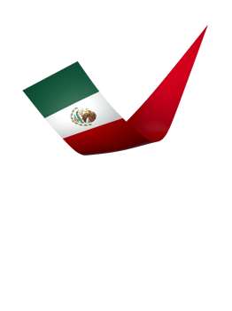 Mexico flag element design national independence day banner ribbon png