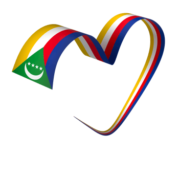 Comoros flag element design national independence day banner ribbon png