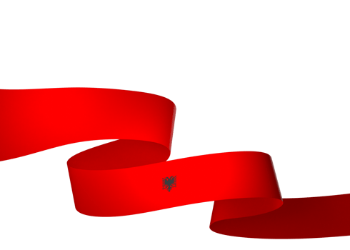 Albania flag element design national independence day banner ribbon png
