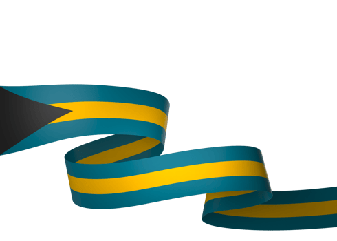 The Bahamas flag element design national independence day banner ribbon png