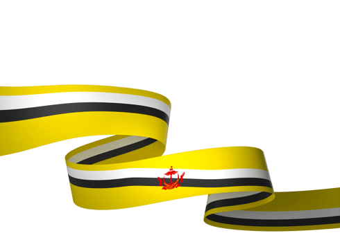 Brunei flag element design national independence day banner ribbon png