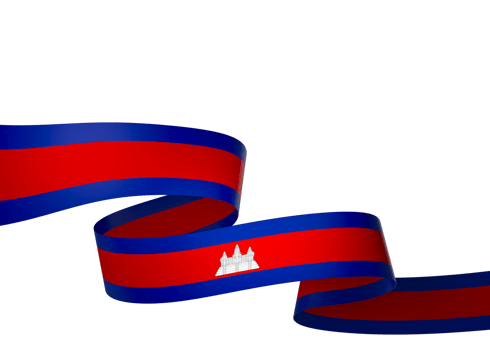 Cambodia flag element design national independence day banner ribbon png