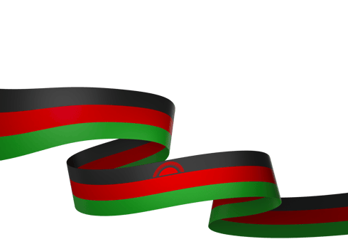 Malawi flag element design national independence day banner ribbon png