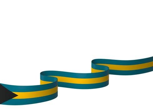 The Bahamas flag element design national independence day banner ribbon png