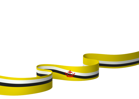 Brunei flag element design national independence day banner ribbon png