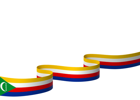 Comoros flag element design national independence day banner ribbon png