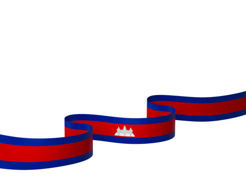 Cambodia flag element design national independence day banner ribbon png