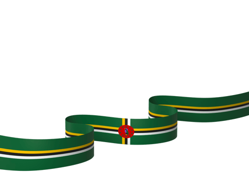 Dominica flag element design national independence day banner ribbon png