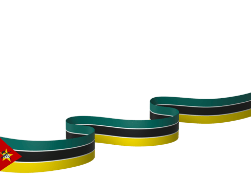 Mozambique flag element design national independence day banner ribbon png