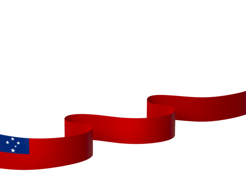 Samoa flag element design national independence day banner ribbon png