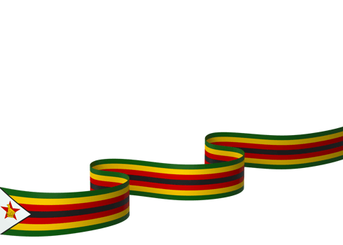 Zimbabwe flag element design national independence day banner ribbon png